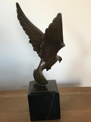 Art Deco Bronze Flying Pigeon Statue from Coenrad, the Netherlands, 1930s-DVX-1196331