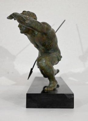 Art Deco Bronze Le Guetteur au Javelot Sculpture by A. Ouline-RVK-1338276