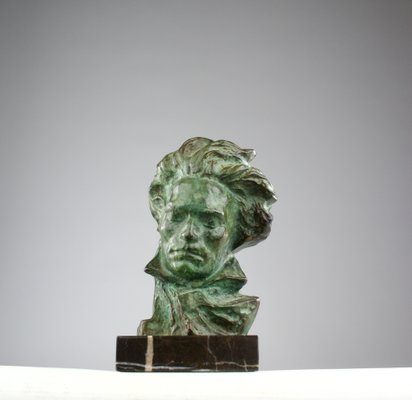 Art Deco Bronze & Marble Beethoven Bust by Pierre Le Faguays X Max Le Verrier, 1920s-KEM-2018177