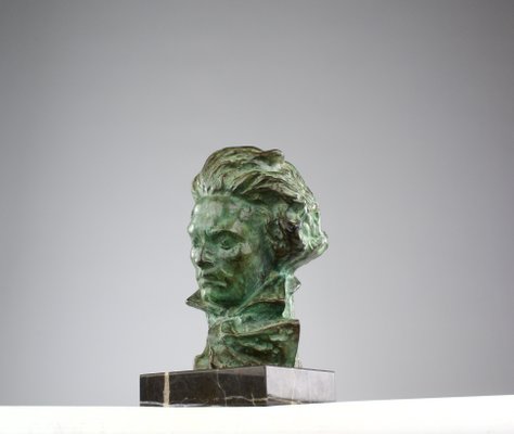 Art Deco Bronze & Marble Beethoven Bust by Pierre Le Faguays X Max Le Verrier, 1920s-KEM-2018177