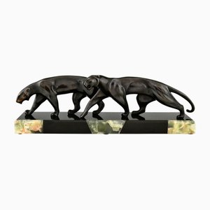 Art Deco Bronze Panther Sculpture by Michel Decoux in Bronze, 1920s-KTN-1776939