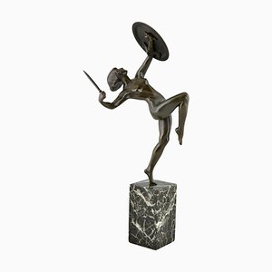 Art Deco Bronze Sculpture of a Nude Dagger Dancer by Pierre Le Faguays, 1930s-KTN-1283245