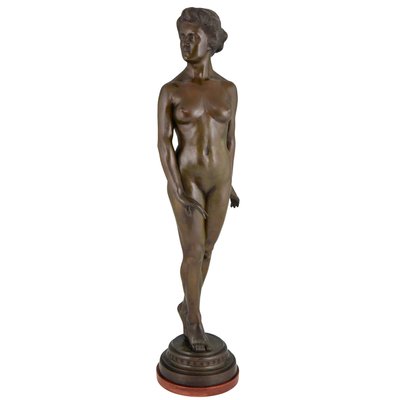 Art Deco Bronze Sculpture of a Standing Nude by Wilhelm Oskar Prack, 1930s-KTN-621979