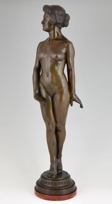 Art Deco Bronze Sculpture of a Standing Nude by Wilhelm Oskar Prack, 1930s-KTN-621979