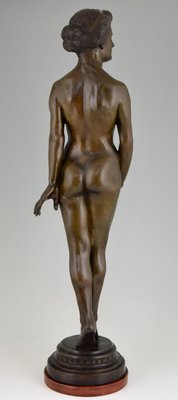 Art Deco Bronze Sculpture of a Standing Nude by Wilhelm Oskar Prack, 1930s-KTN-621979