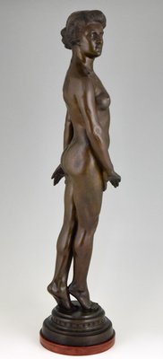 Art Deco Bronze Sculpture of a Standing Nude by Wilhelm Oskar Prack, 1930s-KTN-621979