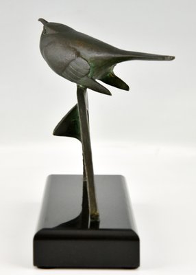 Art Deco Bronze Sculpture of Bird on Horseshoe by André Vincent Becquerel, 1930s-KTN-1348351