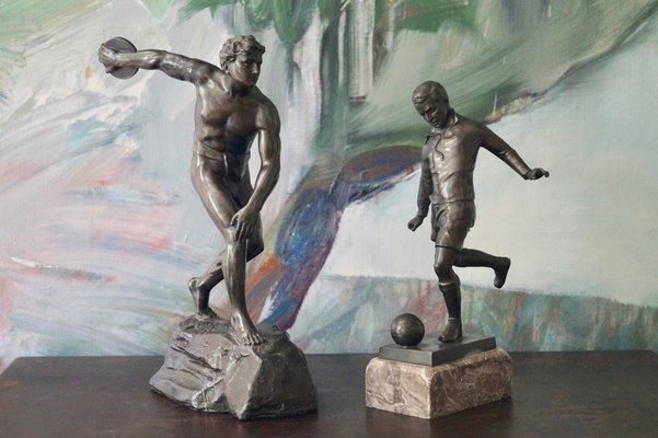 Art Deco Bronze Statues, Germany, 1930s, Set of 2-DVX-1327721