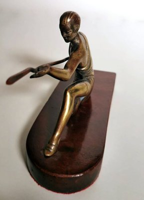 Art Deco Bronze Statuette Depicting a Young Gymnast-QRS-996882