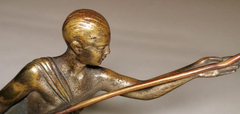 Art Deco Bronze Statuette Depicting a Young Gymnast-QRS-996882