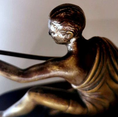 Art Deco Bronze Statuette Depicting a Young Gymnast-QRS-996882