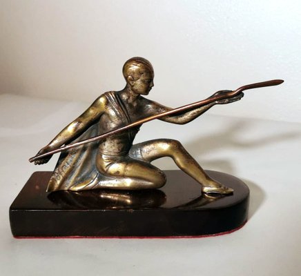 Art Deco Bronze Statuette Depicting a Young Gymnast-QRS-996882