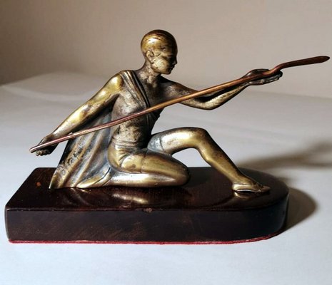 Art Deco Bronze Statuette Depicting a Young Gymnast-QRS-996882