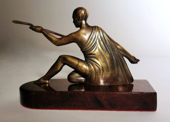 Art Deco Bronze Statuette Depicting a Young Gymnast-QRS-996882