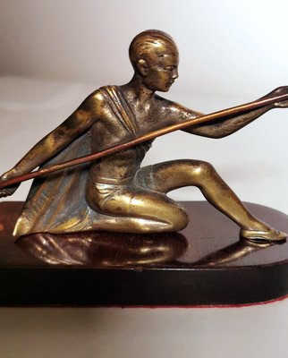 Art Deco Bronze Statuette Depicting a Young Gymnast-QRS-996882