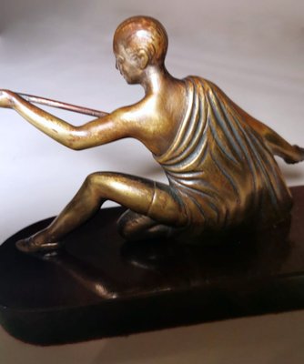 Art Deco Bronze Statuette Depicting a Young Gymnast-QRS-996882