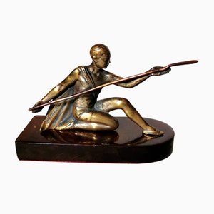 Art Deco Bronze Statuette Depicting a Young Gymnast-QRS-996882