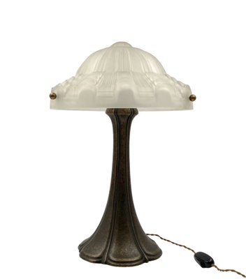 Art Deco Bronze Table Lamp, France, 1930s-TXN-1748670