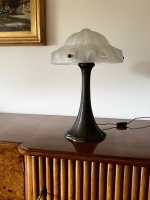 Art Deco Bronze Table Lamp, France, 1930s-TXN-1748670