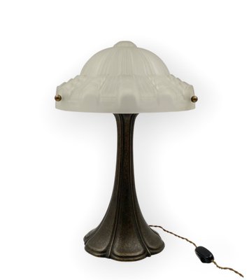 Art Deco Bronze Table Lamp, France, 1930s-TXN-1748670