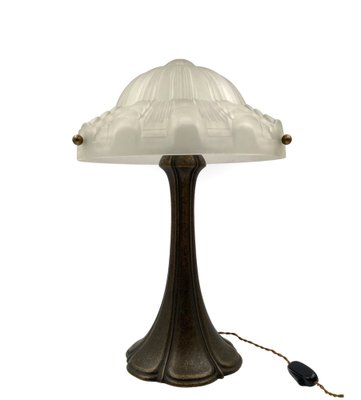 Art Deco Bronze Table Lamp, France, 1930s-TXN-1748670