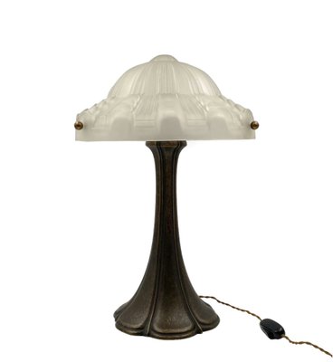 Art Deco Bronze Table Lamp, France, 1930s-TXN-1748670