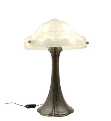 Art Deco Bronze Table Lamp, France, 1930s-TXN-1748670