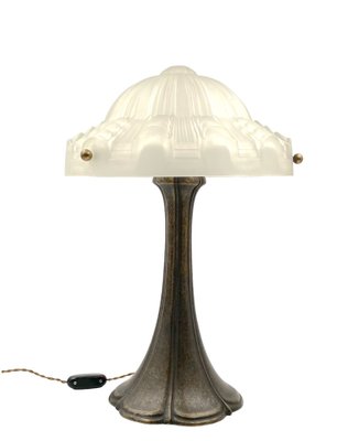 Art Deco Bronze Table Lamp, France, 1930s-TXN-1748670