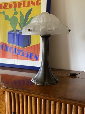 Art Deco Bronze Table Lamp, France, 1930s-TXN-1748670