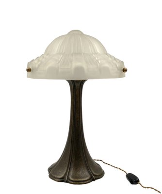 Art Deco Bronze Table Lamp, France, 1930s-TXN-1748670