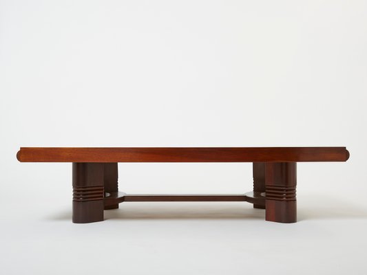 Art Deco Brown Coffee Table, 1940s-YJA-1440988