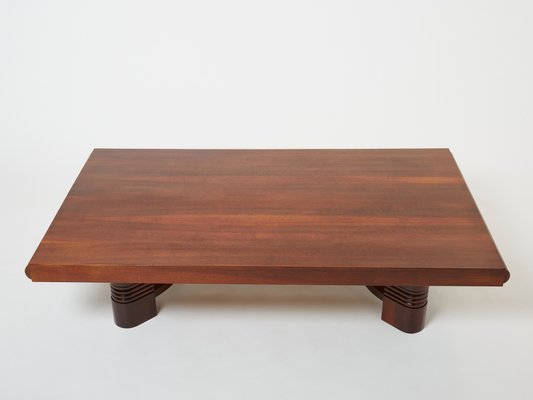 Art Deco Brown Coffee Table, 1940s-YJA-1440988