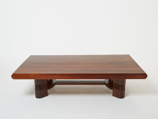 Art Deco Brown Coffee Table, 1940s-YJA-1440988