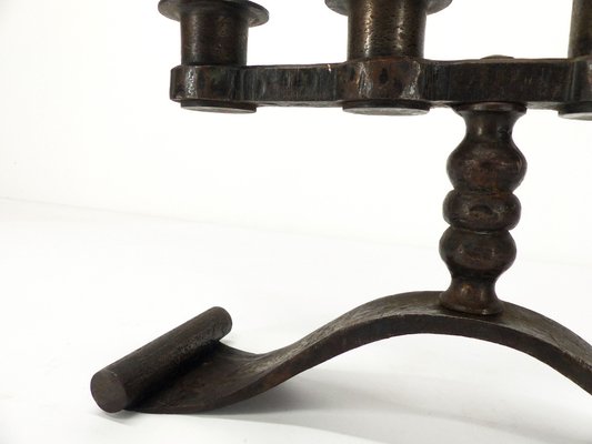 Art Deco Brutalist Wrought Iron Candleholder by Charles Piguet, 1930s-DQG-1742420