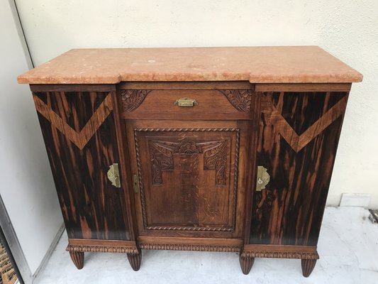 Art Deco Buffet-Chest of Drawers with a Marble Top, 1920s-WQQ-1395983