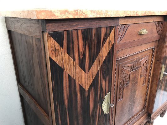 Art Deco Buffet-Chest of Drawers with a Marble Top, 1920s-WQQ-1395983