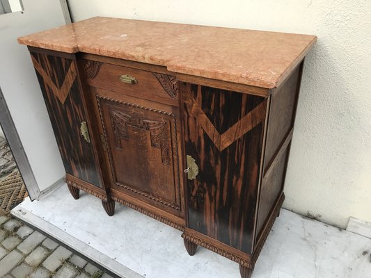 Art Deco Buffet-Chest of Drawers with a Marble Top, 1920s-WQQ-1395983