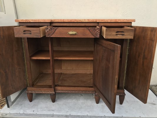 Art Deco Buffet-Chest of Drawers with a Marble Top, 1920s-WQQ-1395983