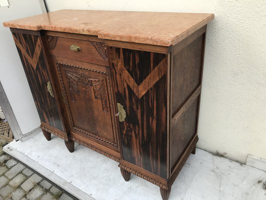 Art Deco Buffet-Chest of Drawers with a Marble Top, 1920s-WQQ-1395983