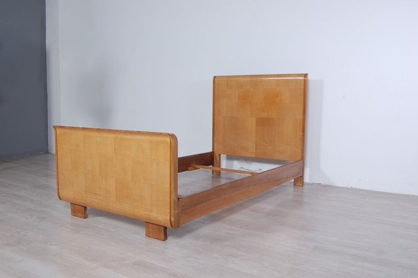 Art Deco Burl Single Bed Frame, 1930s-XSG-750181