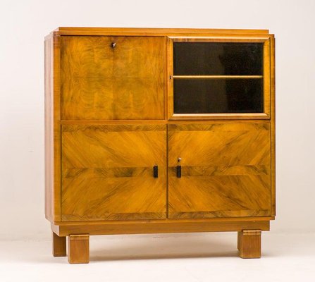 Art Deco Burl Walnut Cabinet-WN-1362533