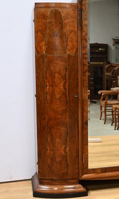 Art Deco Burl Walnut Mirror Cabinet, 1930s-RVK-2024735