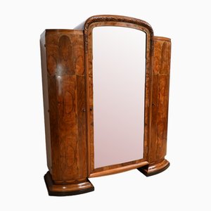 Art Deco Burl Walnut Mirror Cabinet, 1930s-RVK-2024735