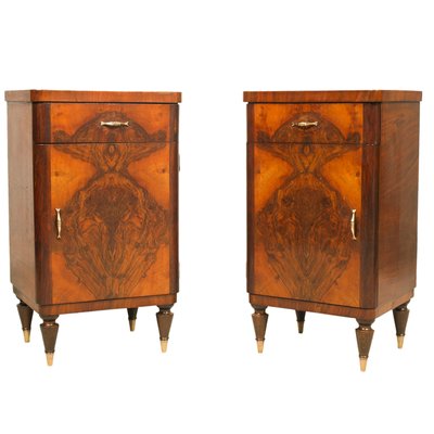 Art Deco Burl Walnut Nightstand from Gaetano Borsani, 1920s-NJV-708537