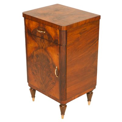 Art Deco Burl Walnut Nightstand from Gaetano Borsani, 1920s-NJV-708537