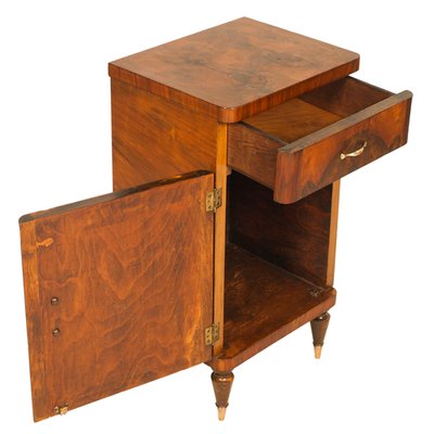 Art Deco Burl Walnut Nightstand from Gaetano Borsani, 1920s-NJV-708537