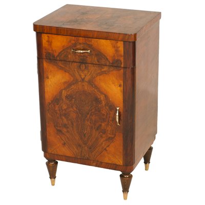 Art Deco Burl Walnut Nightstand from Gaetano Borsani, 1920s-NJV-708537