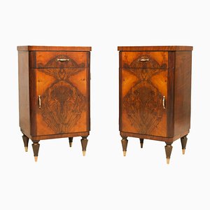 Art Deco Burl Walnut Nightstand from Gaetano Borsani, 1920s-NJV-708537