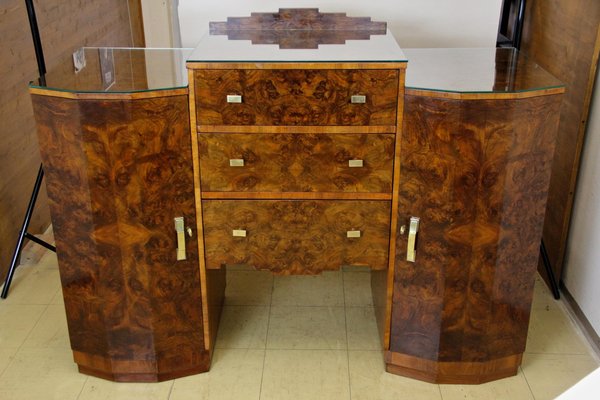 Art Deco Burr Walnut Buffet, Austria, 1925-TQA-1322250