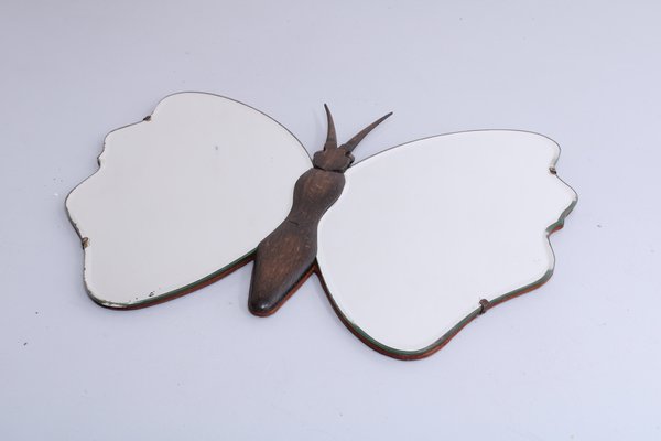 Art Deco Butterfly Shaped Wall Hanging Mirror, 1930s-XT-2043564